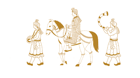 Animated royal Indian wedding procession
