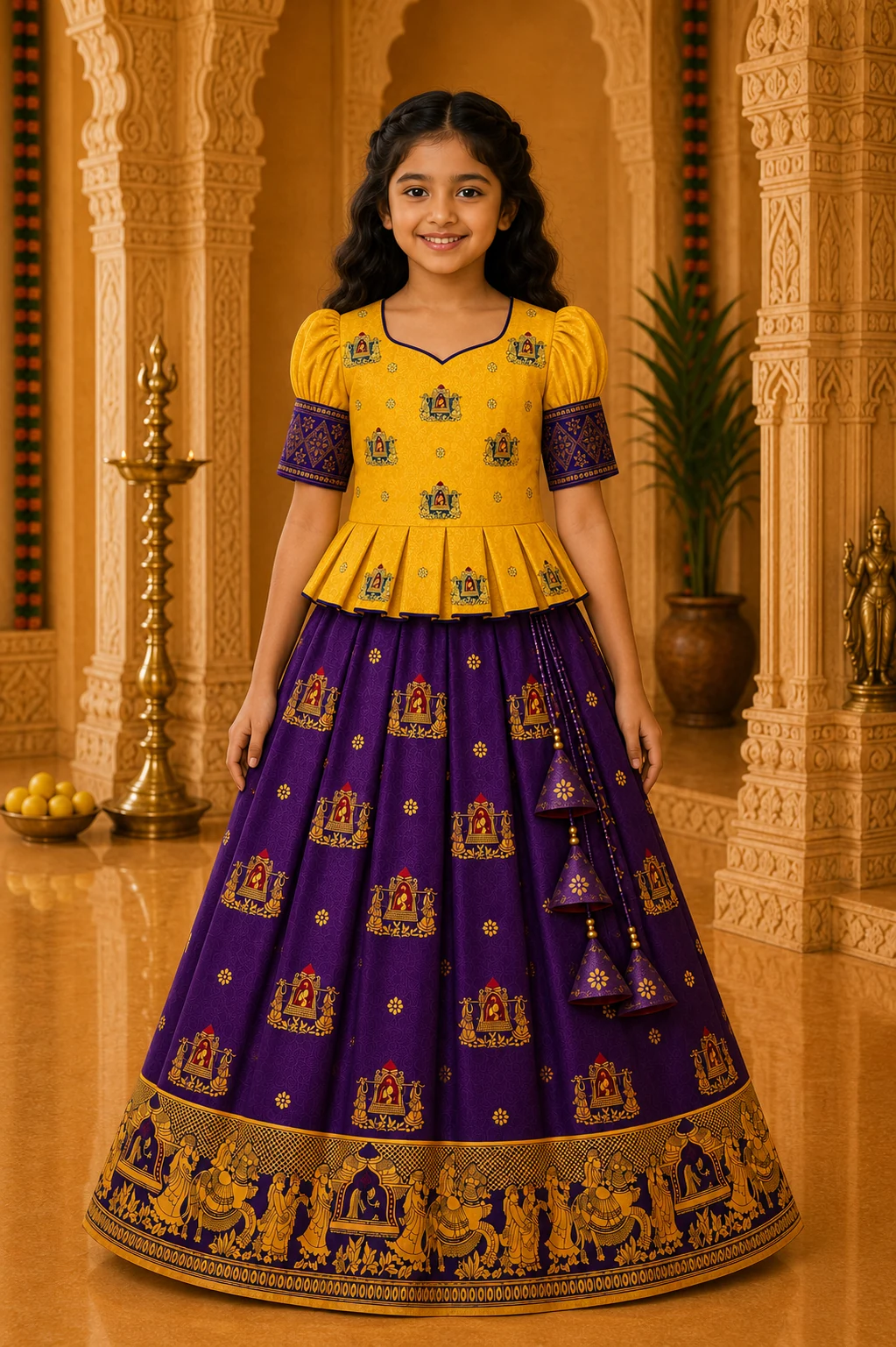 AMZIRA girls festive lehenga choli in a celebration setting