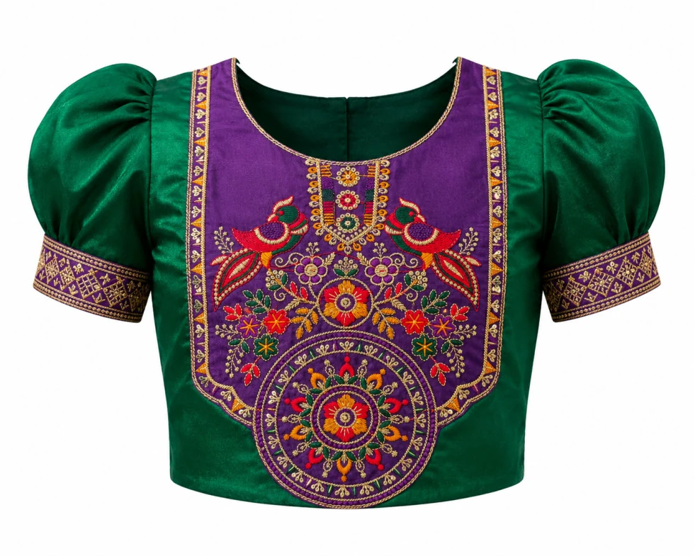 Anika Emerald Purple Temple Lehenga choli photoshoot